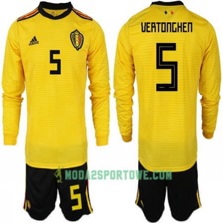 Koszulka Belgia VERTONGHEN 5 Dziecięcy Mistrzostwa Świata 2018 Wyjazdowe Stroje Piłkarskie Długi Rękaw